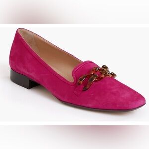 Tuckernuck Fushia Pink Lily Loafers with tortoise Chain Detail never worn!